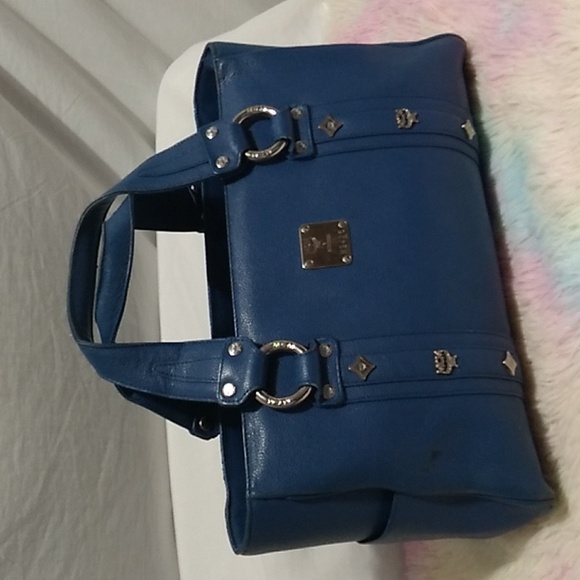 MCM Handbags - Authentic MCM Blue Leather Handbag See Pictures For Best Description